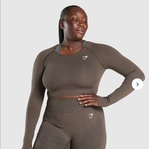 Gymshark vital seamless crop long sleeve top XS